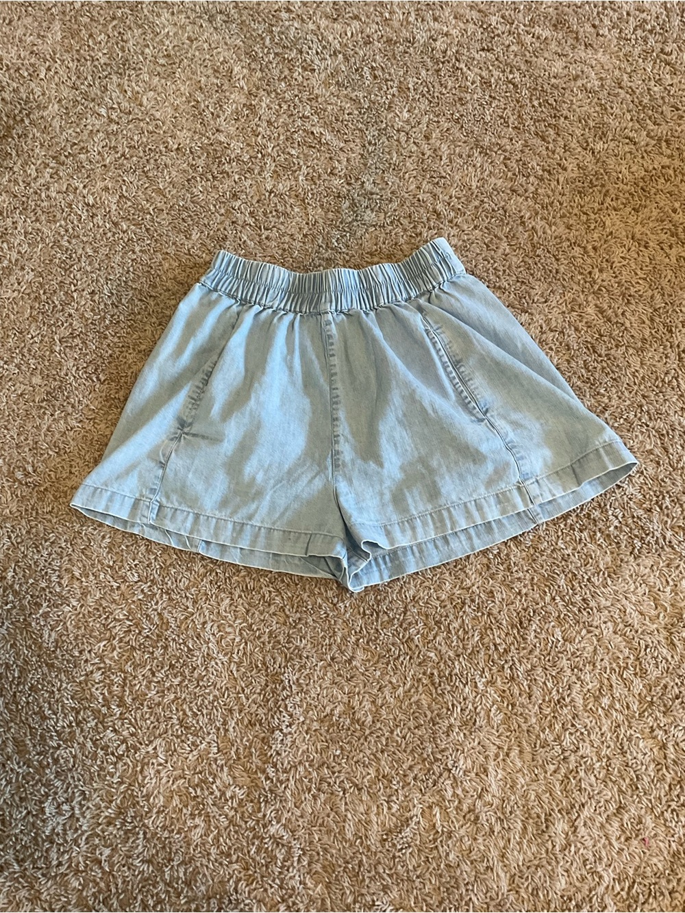 Free People Light Blue High-Waist Denim Shorts